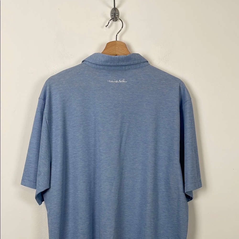 Travis Mathew Short Sleeve 1/4 Button Golf 1  Pocket Men's XL Blue Polo Shirt - Picture 7 of 9